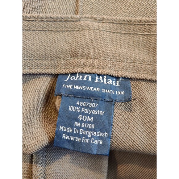 Vintage John Blair Pants Men's 40M Brown Slacks Polyester Western Stitch Pocket - Picture 11 of 12